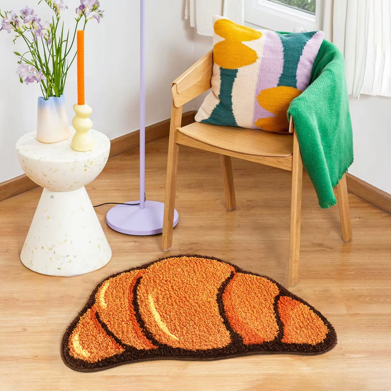 Tapis en Forme de Croissant pour Salon
