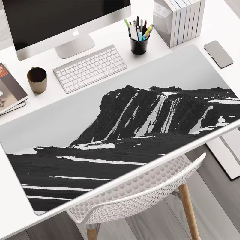 Tapis de souris noir et blanc, accessoires de configuration de jeu simples et haut de gamme, tapis de jeu pour Gamer, tapis étendu pour bureau 900x400