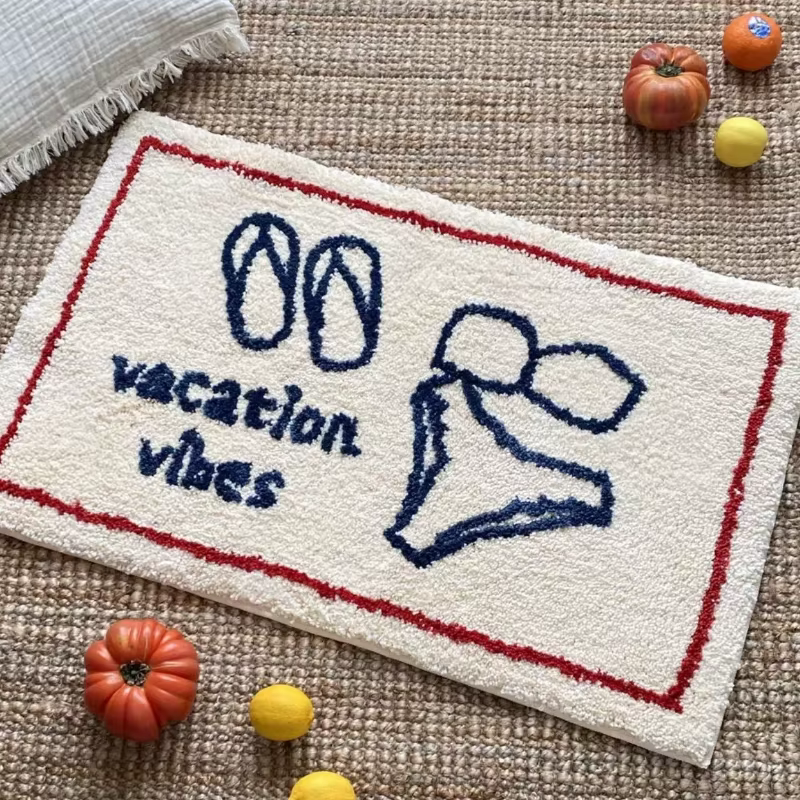 Tapis français tapis de sol salle de bain tapis antidérapant chambre ménage chambre chevet couverture tapis de pied Imitation cachemire