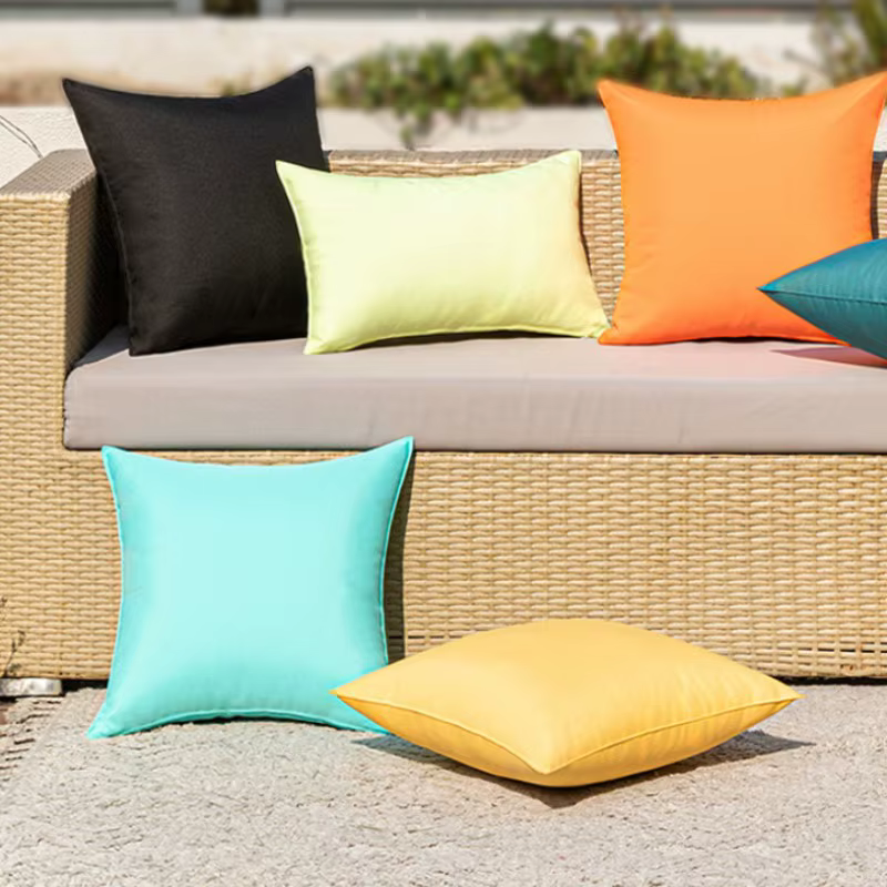 Housse de coussin imperméable couleur bonbon pour l'extérieur