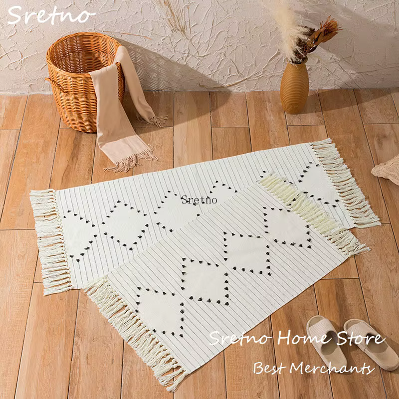 Sretno – tapis nordique tissé en coton et lin