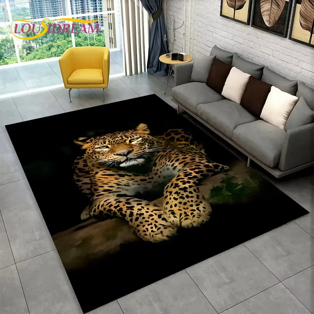 Tapis 3D tigre léopard guépard Lion loup