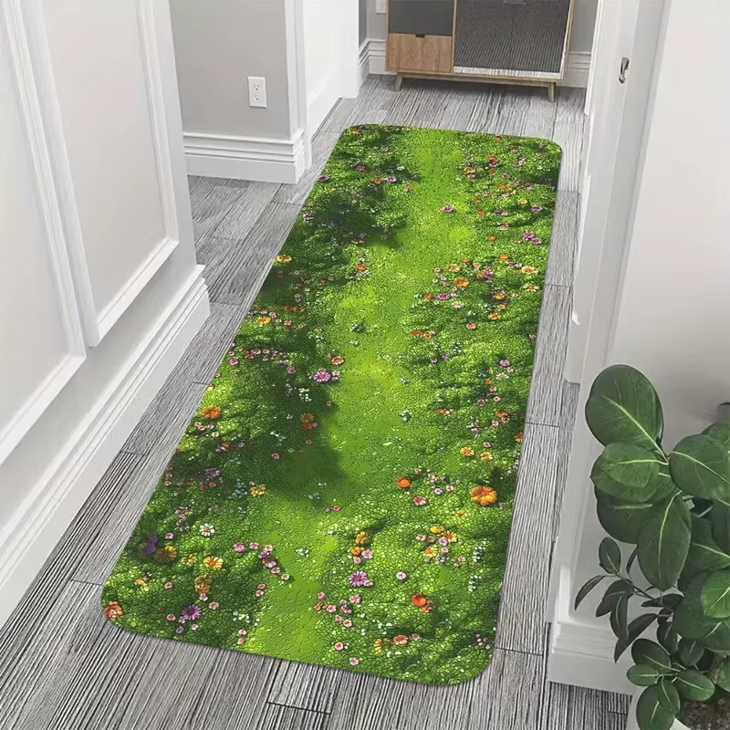 Tapis de sol long et doux antidérapant pour couloir