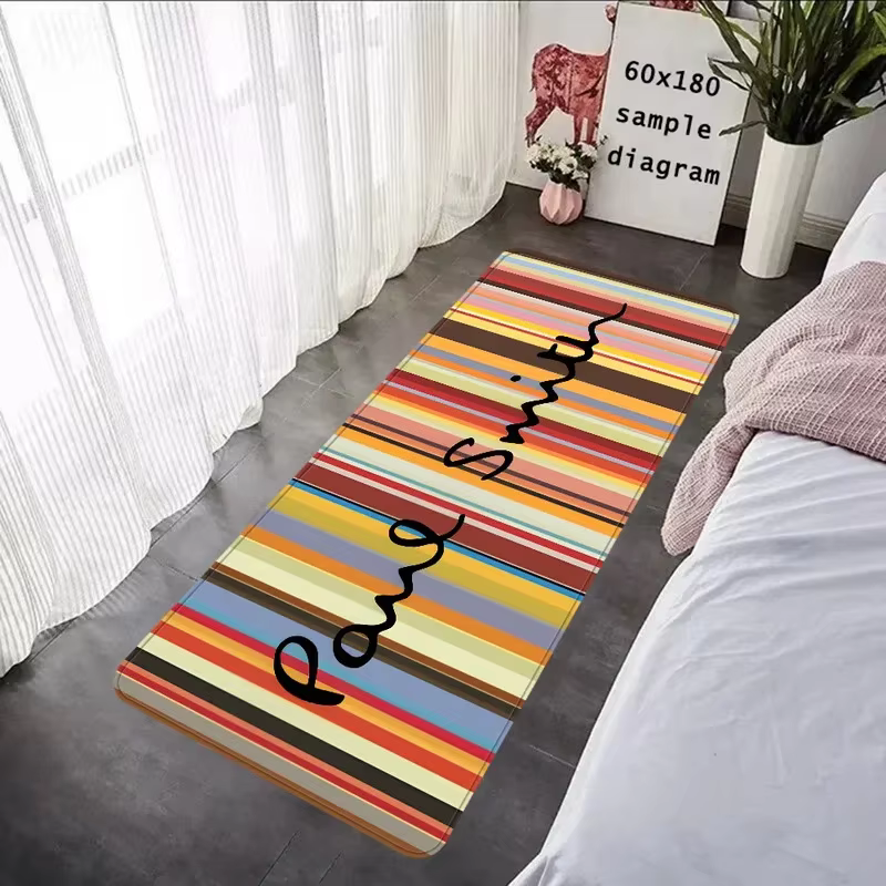 VIKAMA Tapis de couloir rayé de couleur vintage