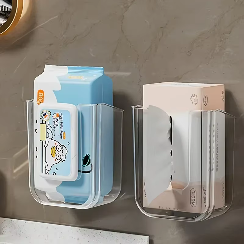 Boîte de rangement murale pour mouchoirs humides, salle de bain populaire, Non perforée, avec grande ouverture et forte capacité de charge