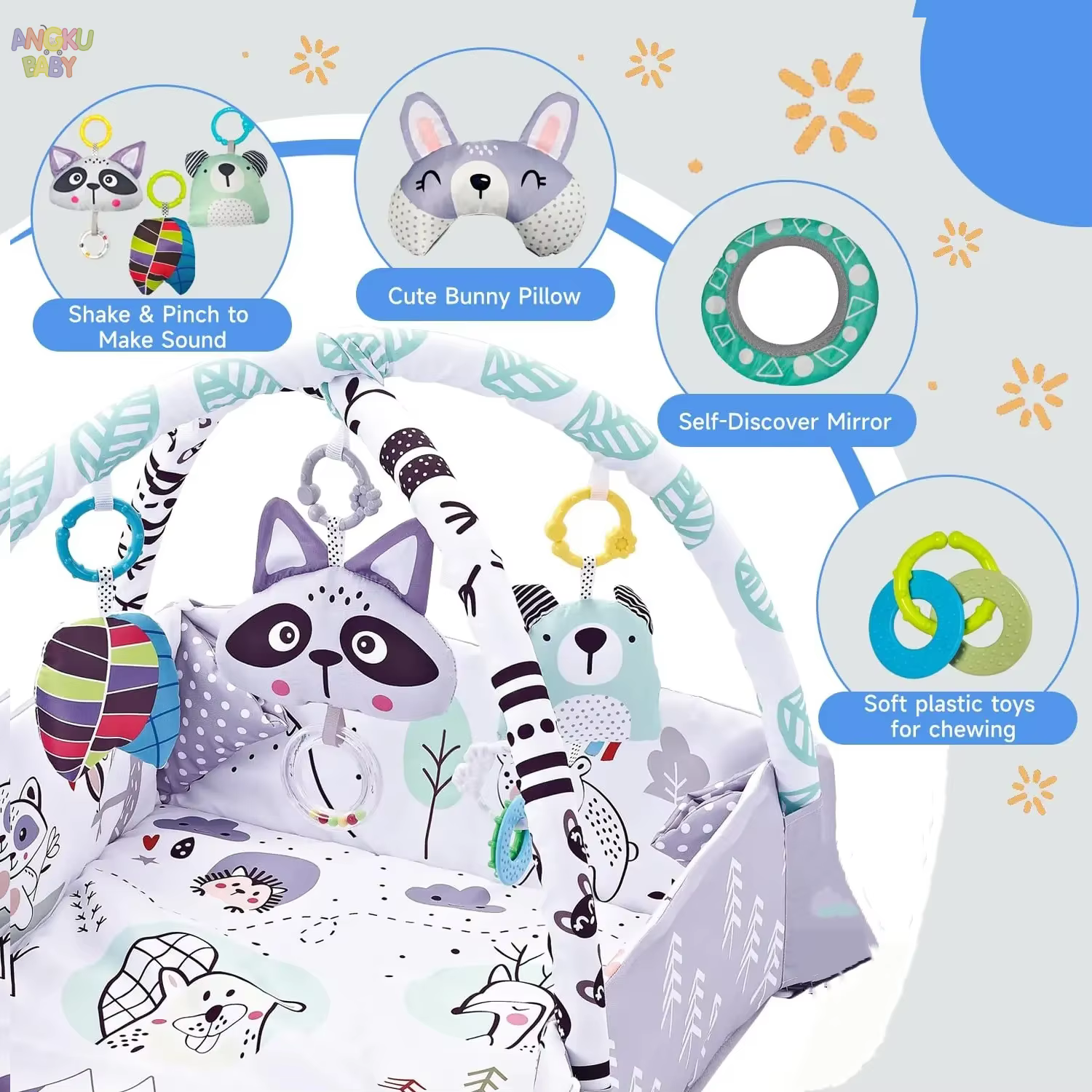 Tapis d'éveil 4 en 1 pour bébé