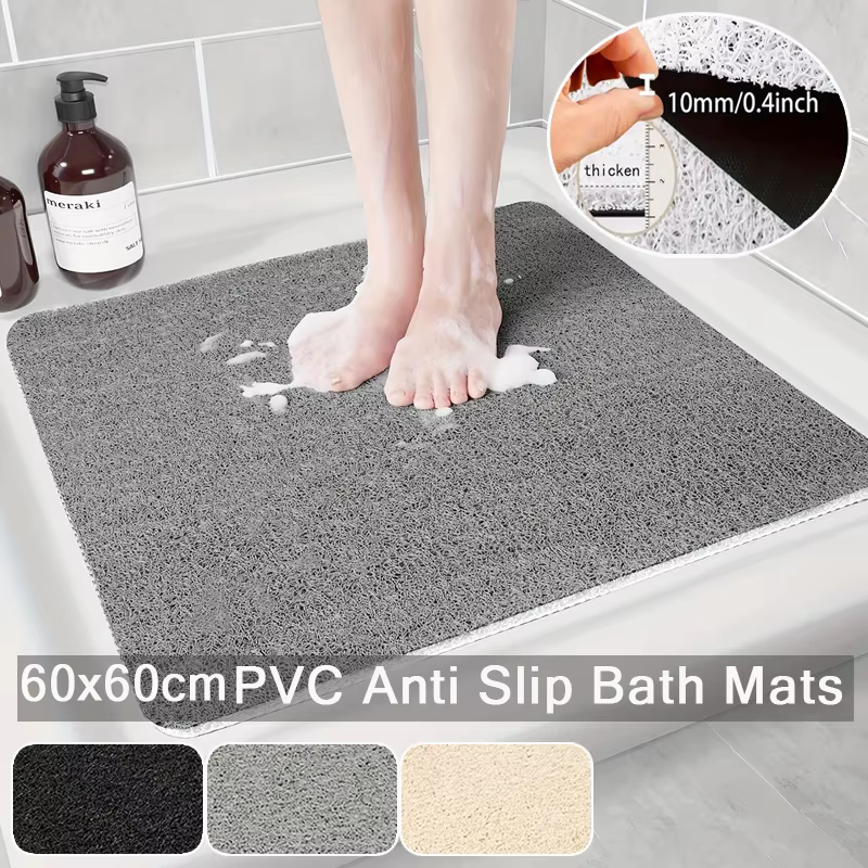 Tapis de douche/baignoire antidérapant et confortable en PVC