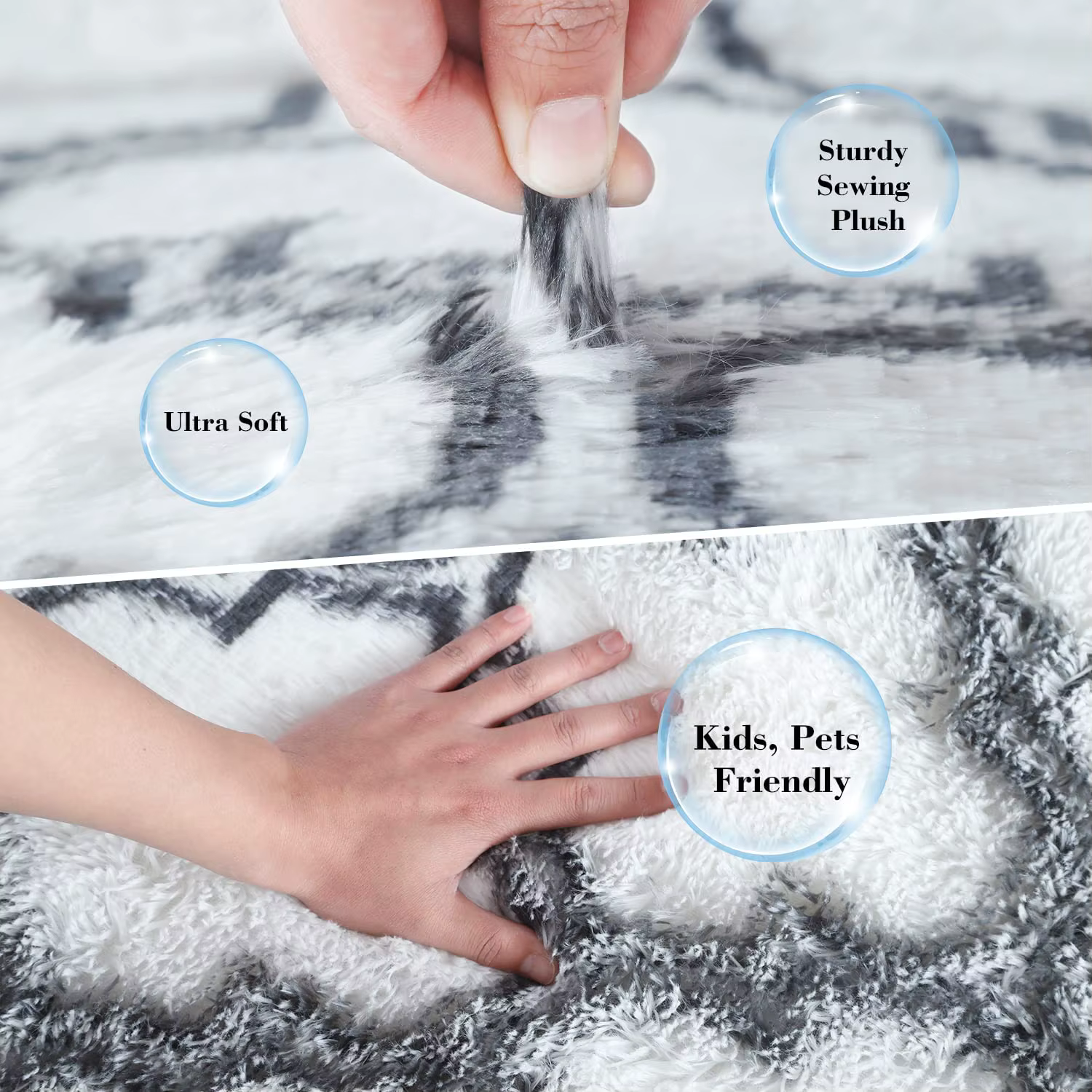 Tapis en peluche pour salon