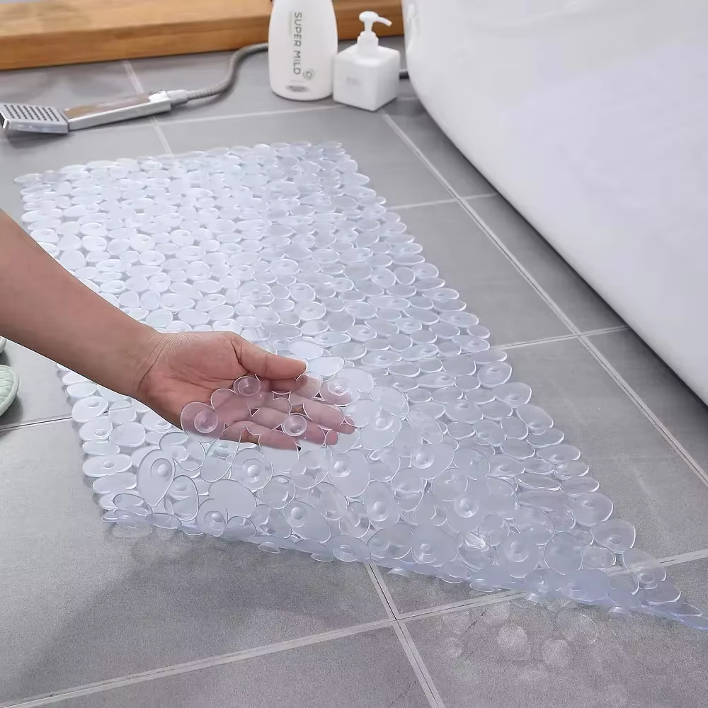 Tapis de bain extra long en forme de galet