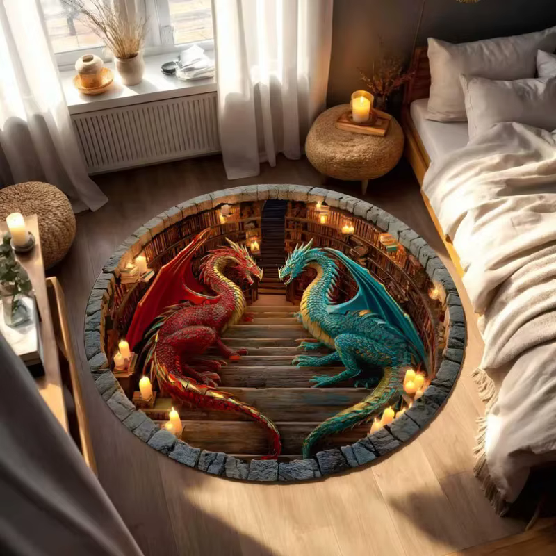 Tapis ronds de livre de Dragon