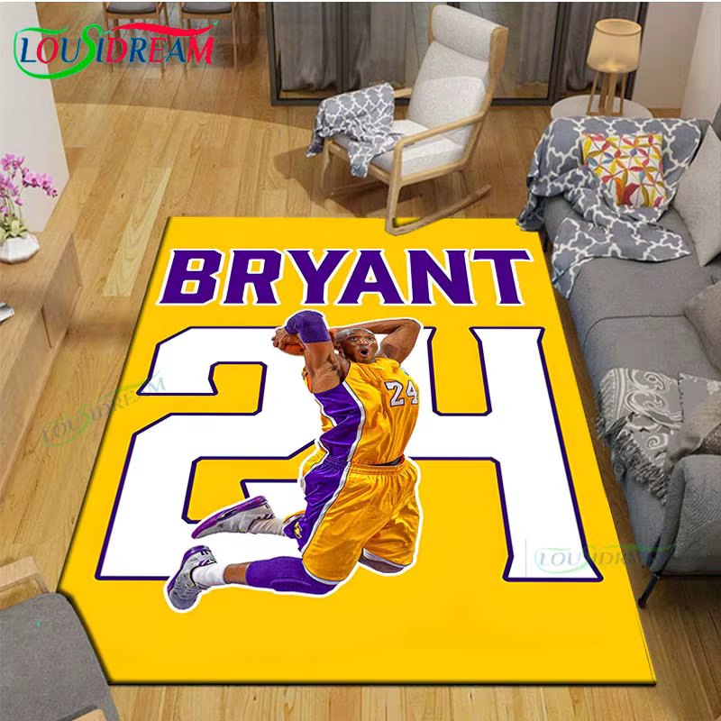 Tapis imprimé étoile de basket-ball l-lebron j-james k-kobe