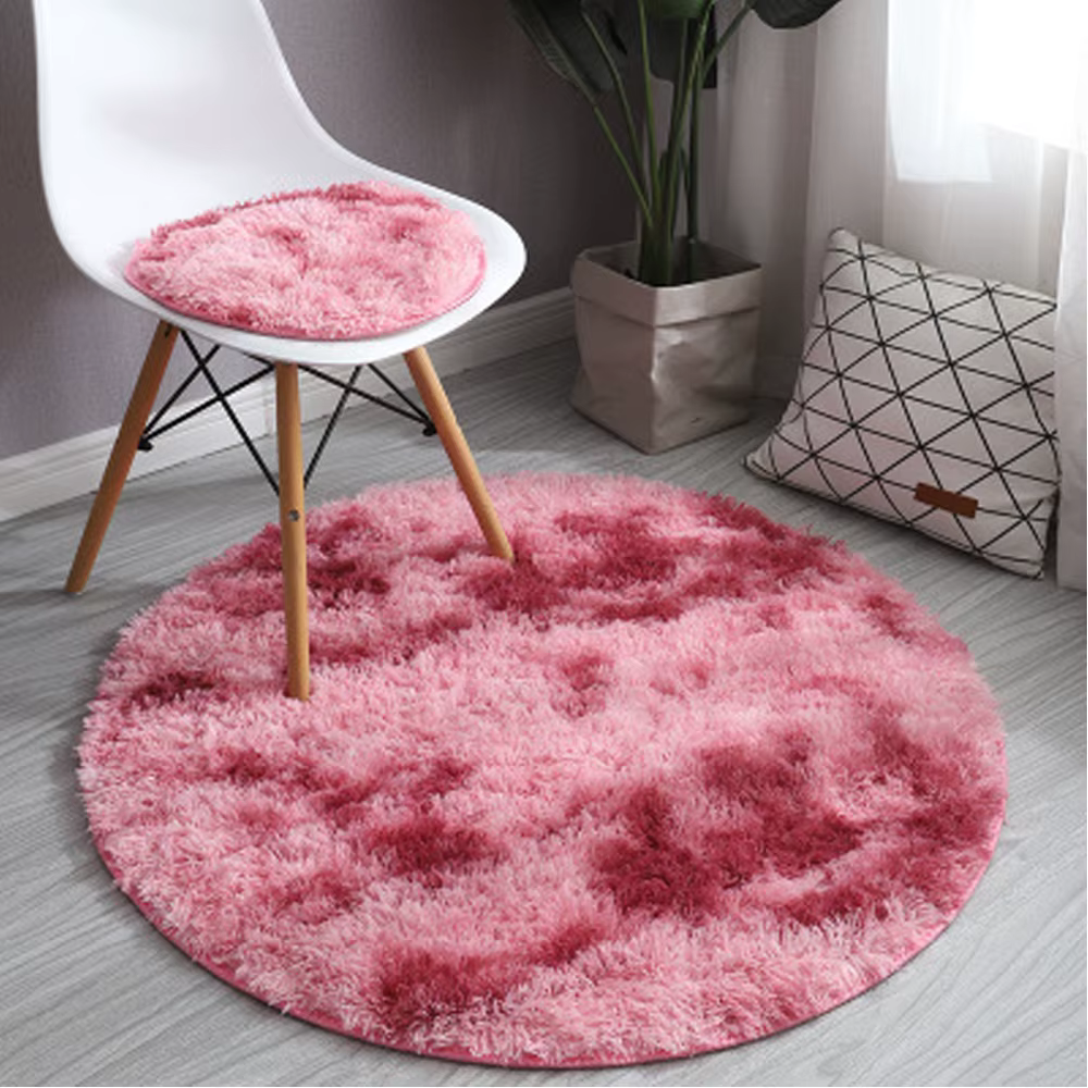 Tapis de chambre rond à cheveux longs