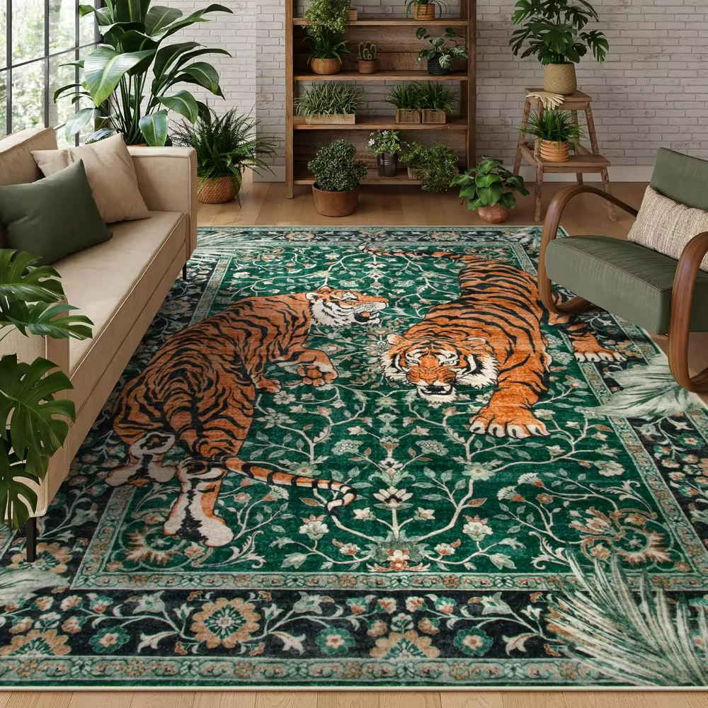 Tapis pour salon, tigre de la Jungle