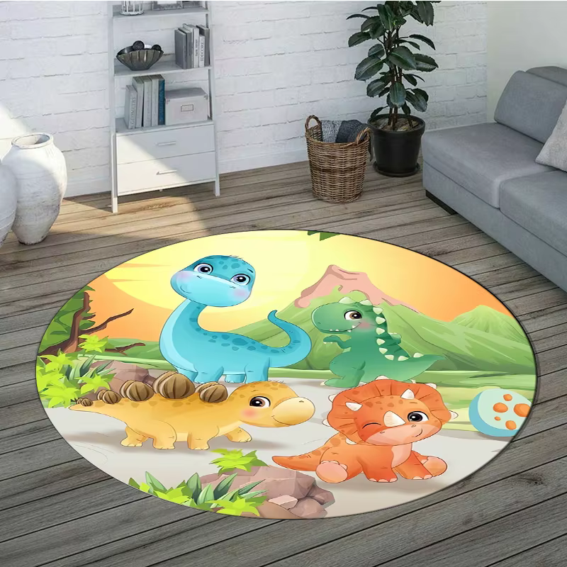 Tapis rond vintage à motifs floraux, vert sauge, rose pastel, grand tapis circulaire pour salon, chambre à coucher, chevet, décoration intérieure