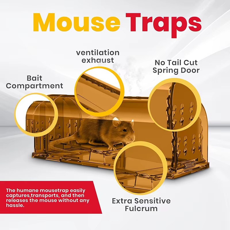 Piège à souris en plastique, 1 pièce, pour chambre à coucher, cuisine, entrepôt, capture facilement les rats, piège à pédale haute sensibilité, cadeau