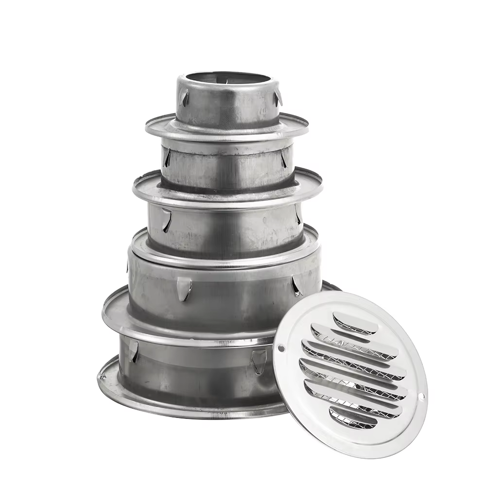 Grille d'aération murale extérieure en acier inoxydable, grilles de ventilation rondes, 70mm, 80mm, 100mm, 120mm, 150mm, 160mm, maison, bureau