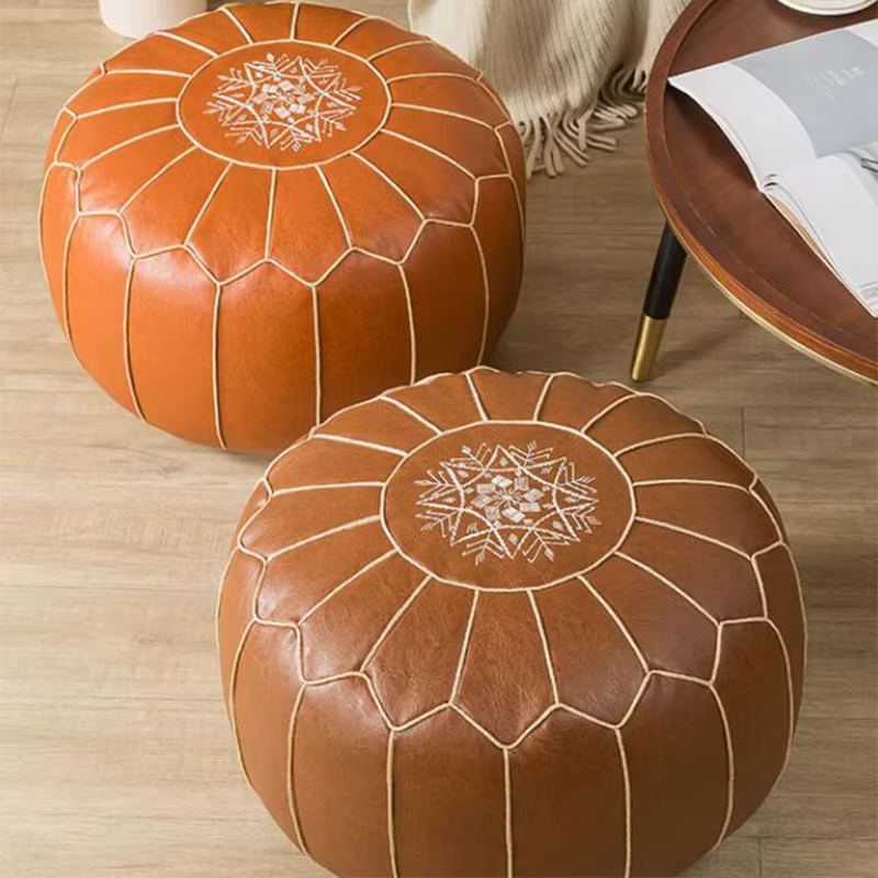 Pouf marocain en cuir PU