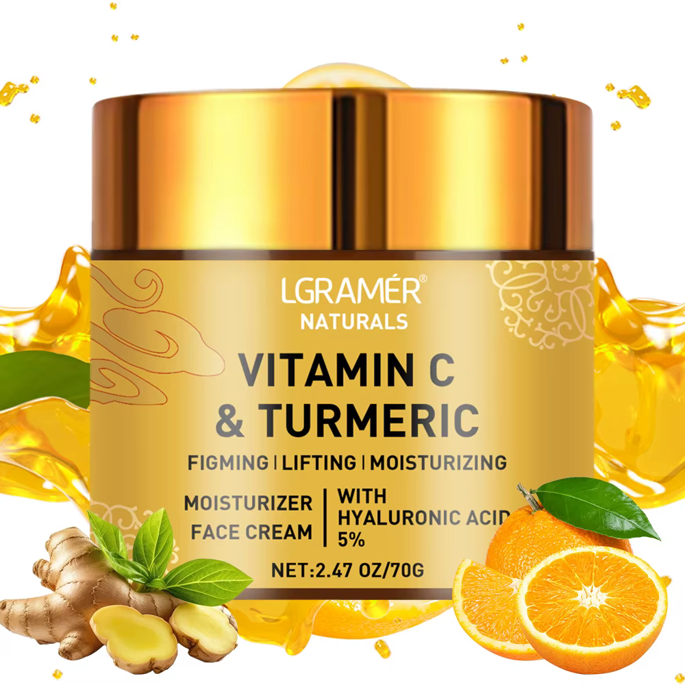 Crème pour le visage à la vitamine C au curcuma, rétinol, hydratant, raffermissant, hyaluronique, éclaircissant, réparateur, lisse, soins de la peau, crèmes blanchissantes