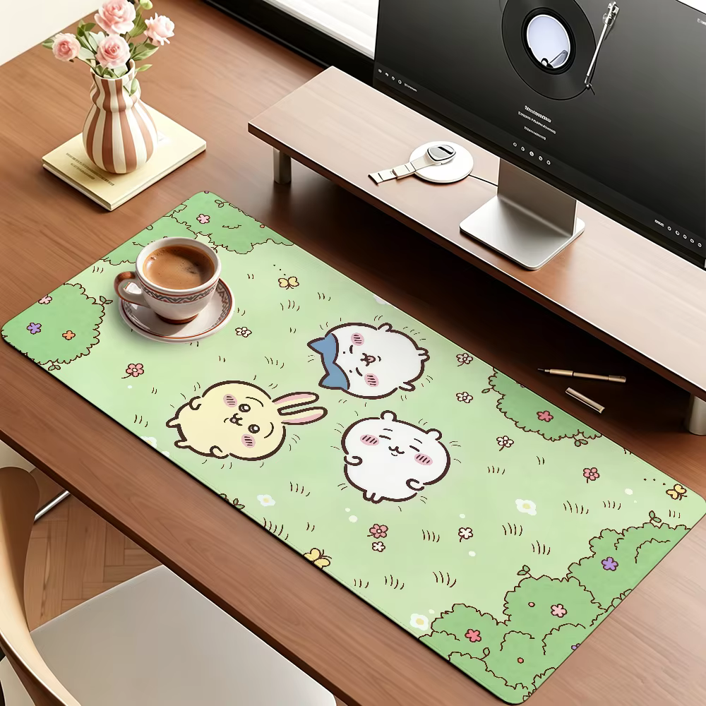 Tapis de souris Cartoon C-Chiikawa pour le bureau, les jeux et les claviers, antidérapant, grand format, imperméable