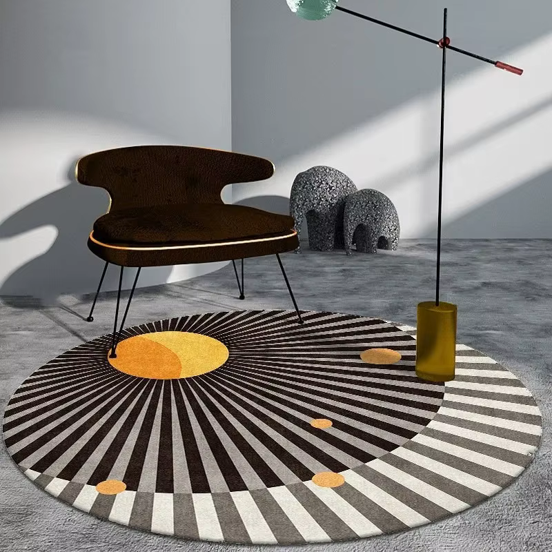 Tapis rond insonorisant et anti-salissure pour bureau