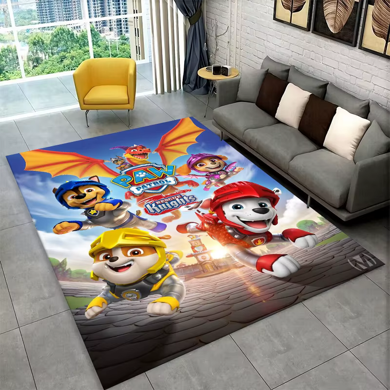 Tapis de dessin animé P-Patrol avec chien mignon pour salle de jeux