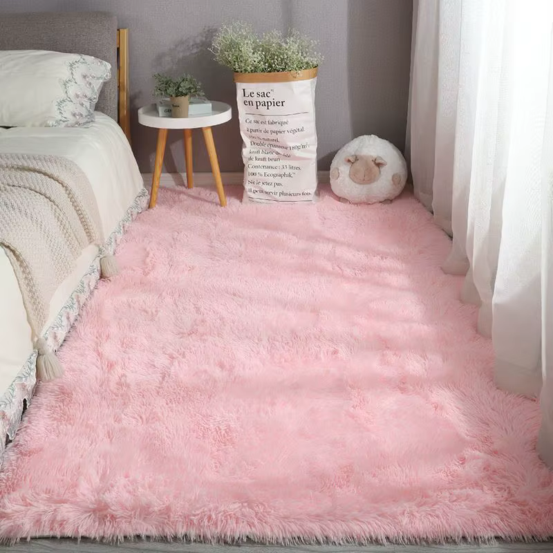 Tapis de chambre à coucher rose pour chambre d'enfant
