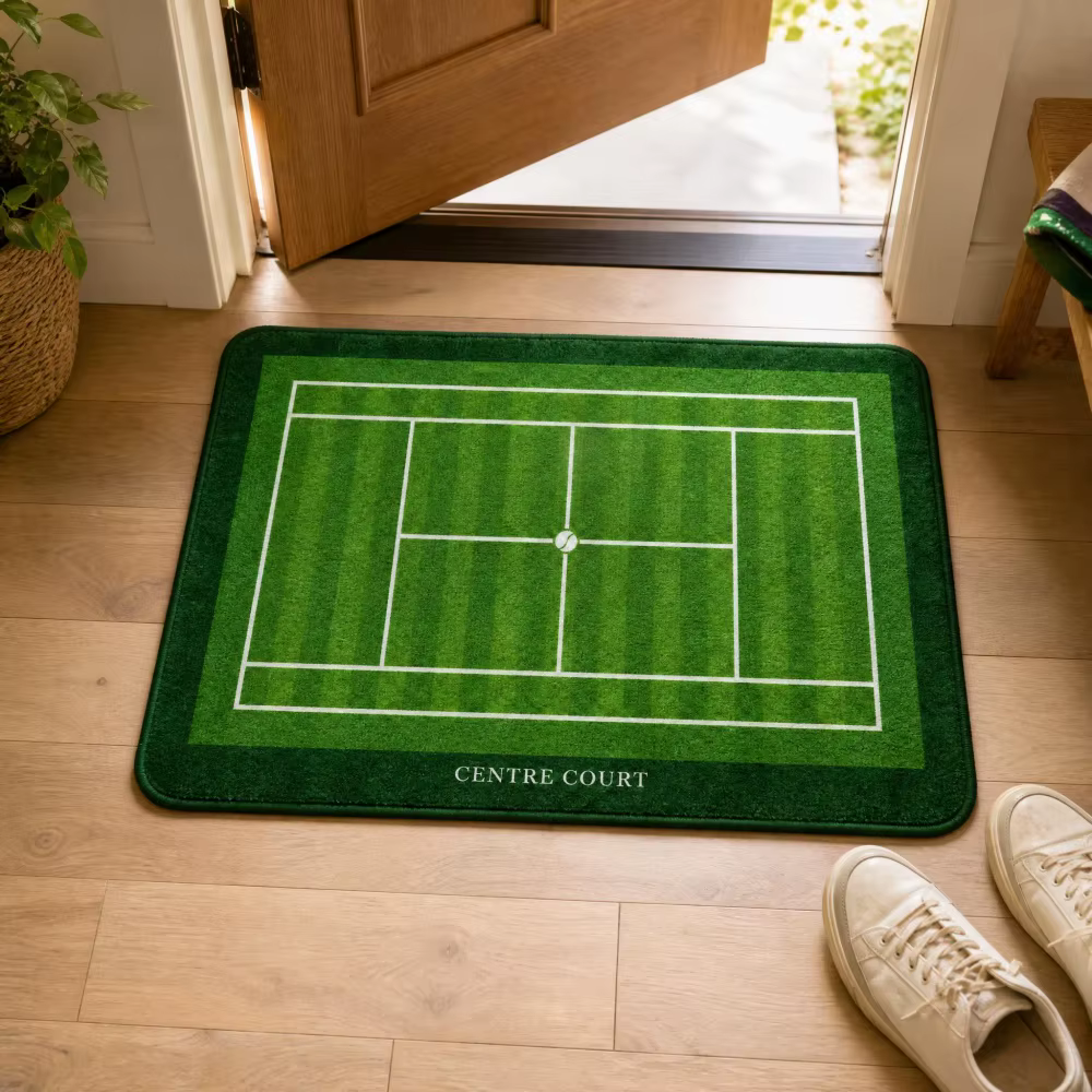 Tapis en velours cristal vert pour terrain de tennis