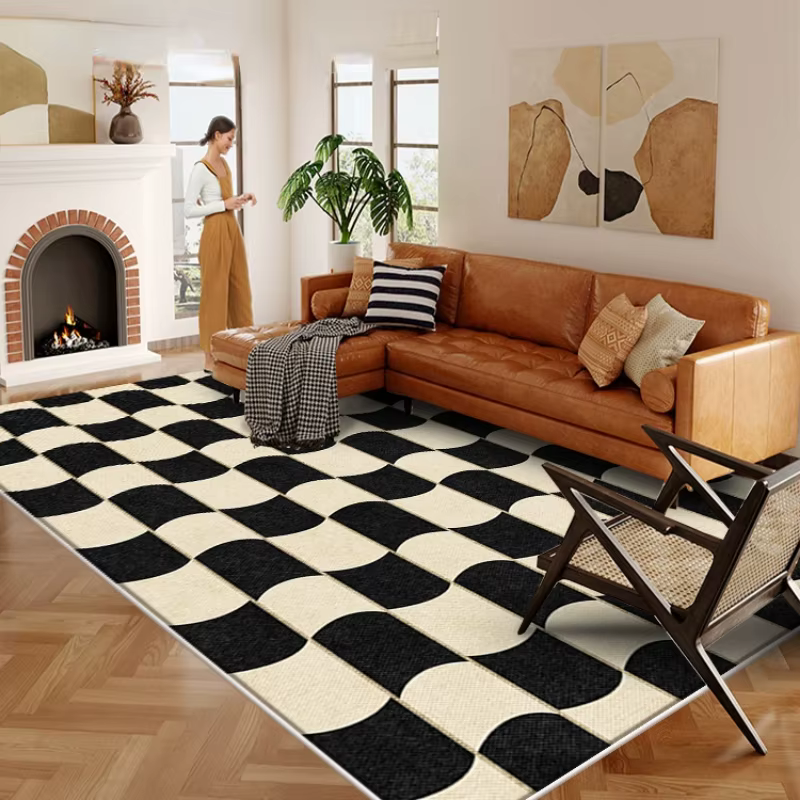Tapis rétro américain pour décoration de salon et de chambre à coucher