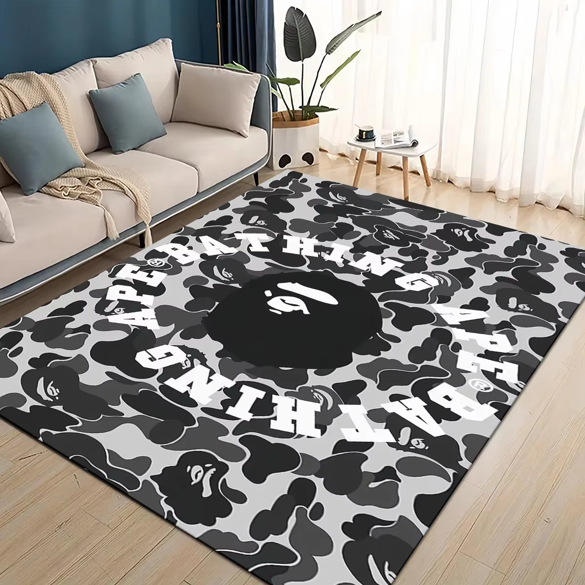 Nouveau style 2025 – Tapis de dessin animé B-BAPE pour salon