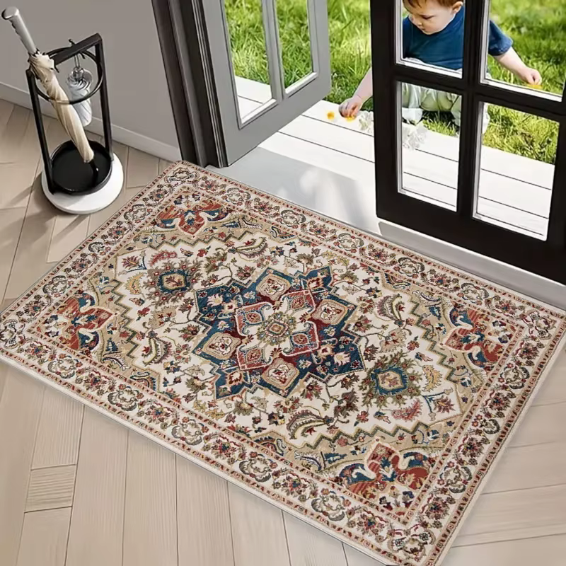 Tapis à motif floral rétro