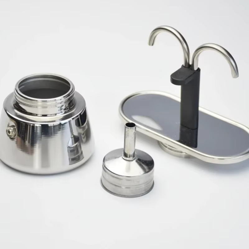 200ML Mini Moka Pot Double Tube 304 acier inoxydable cafetière italienne cafetière expresso main Verser cafetière Pot