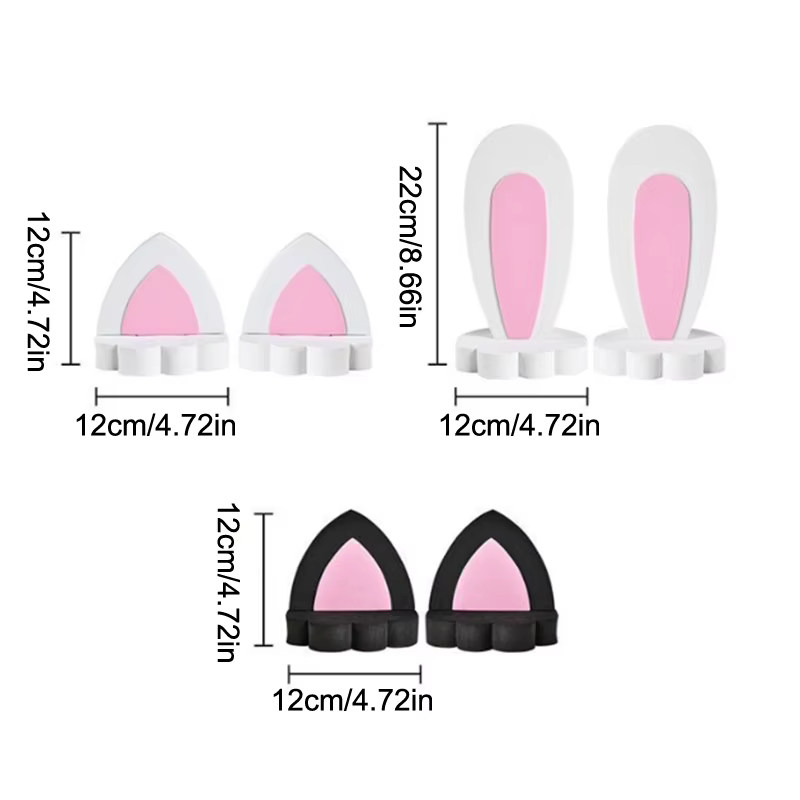 Nouvelles décorations extérieures pour toit de voiture (2x) – Ornements mignons de dessin animé pour modification de voiture : oreilles de lapin et oreilles de chat