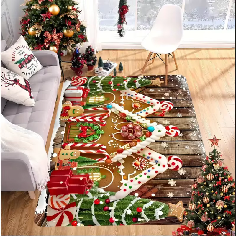 Tapis de zone de flocon de neige pour maison de noël