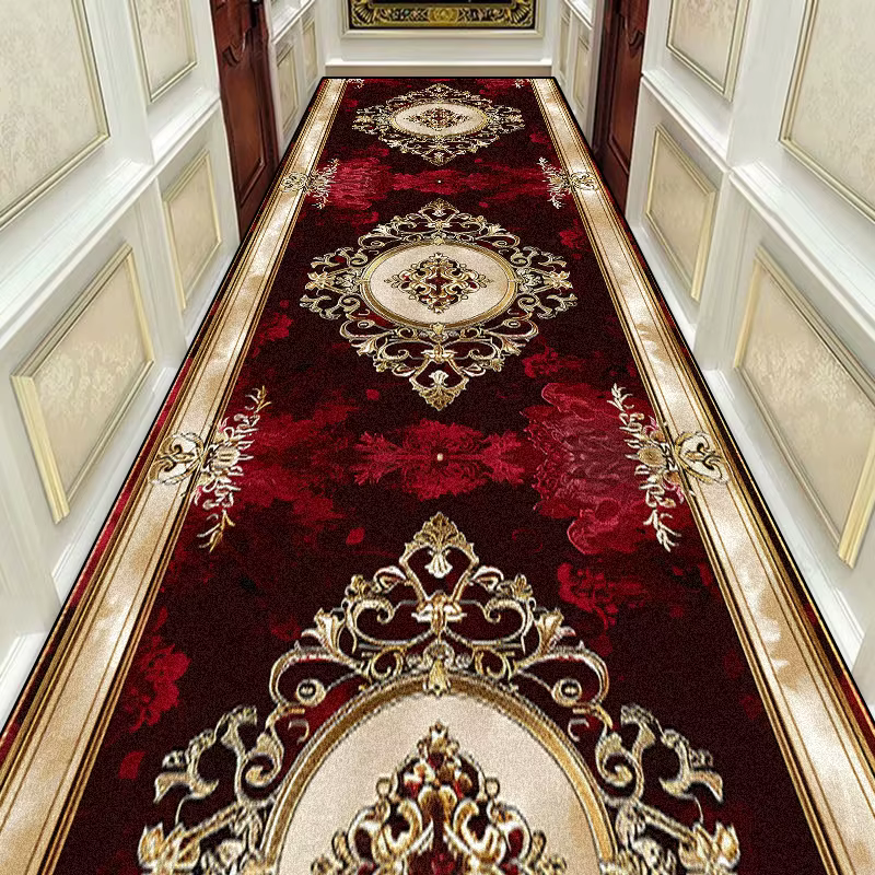 Magnifique tapis de couloir Long européen rétro