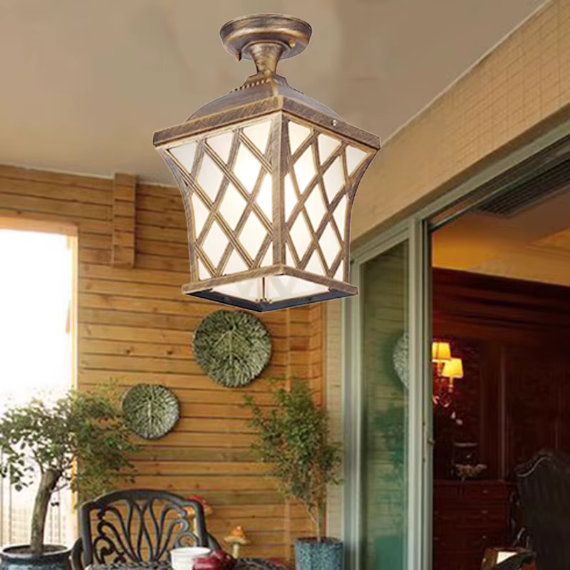 Luminaire de plafond extérieur étanche pour balcon, cour, terrasse, villa, couloir, avant-toit - Solution d'éclairage écoénergétique