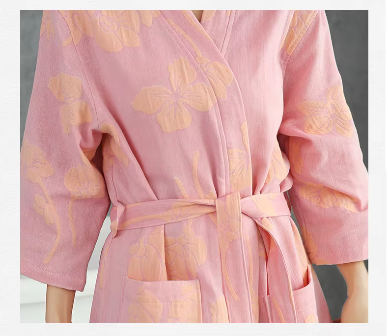 Peignoir en Coton Tissé pour Femme, Grande Taille, Absorbant l'Eau, vaccage Rapide, pour le Printemps et l'Été