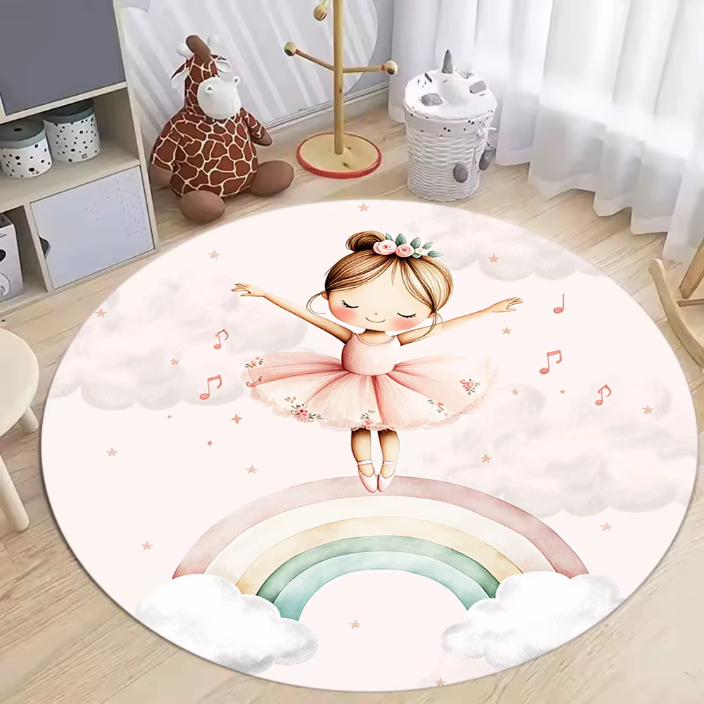 Tapis rond princesse ballerine