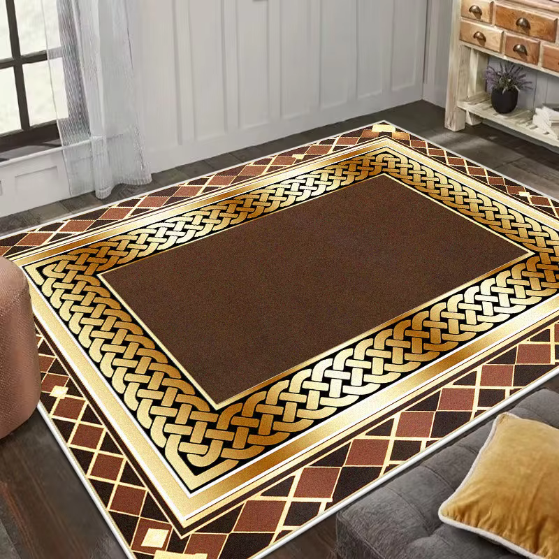 Grand tapis de salon en or noir