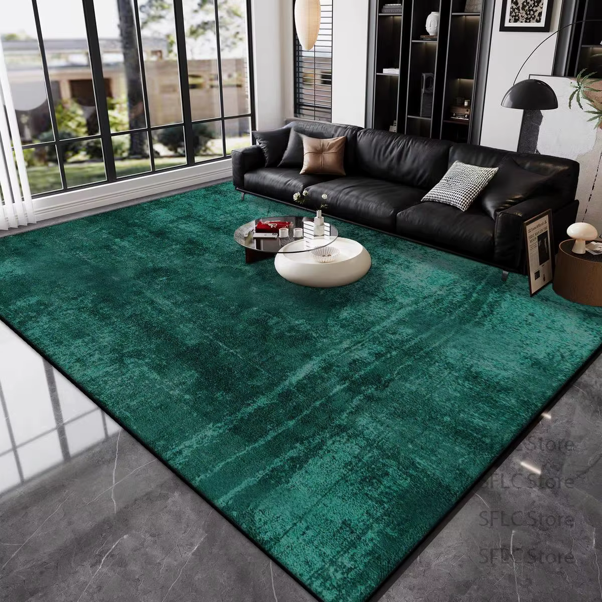 Tapis décoratif vert Simple et élégant en peluche