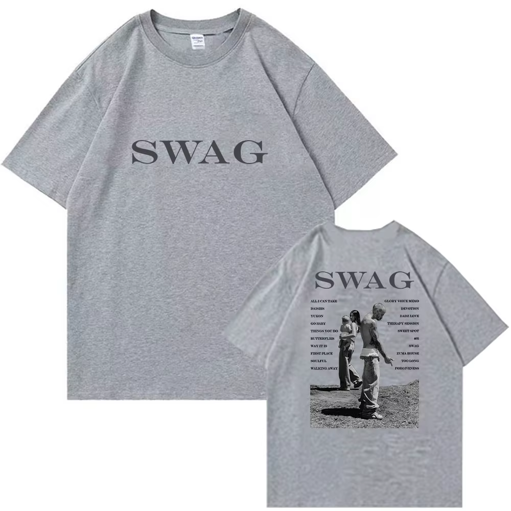 Bieber SWAG 2025 Justin Album femmes T-shirt 2 faces col rond manches courtes chemises Fans cadeau femmes vêtements