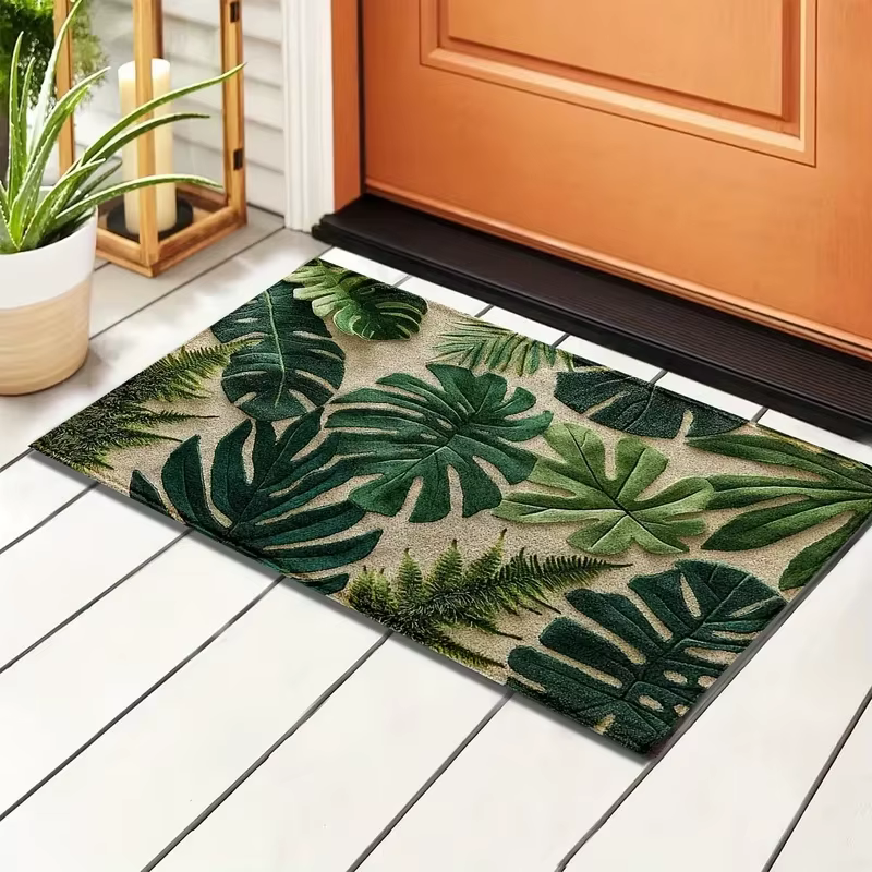 Tapis de porte coloré à motif floral