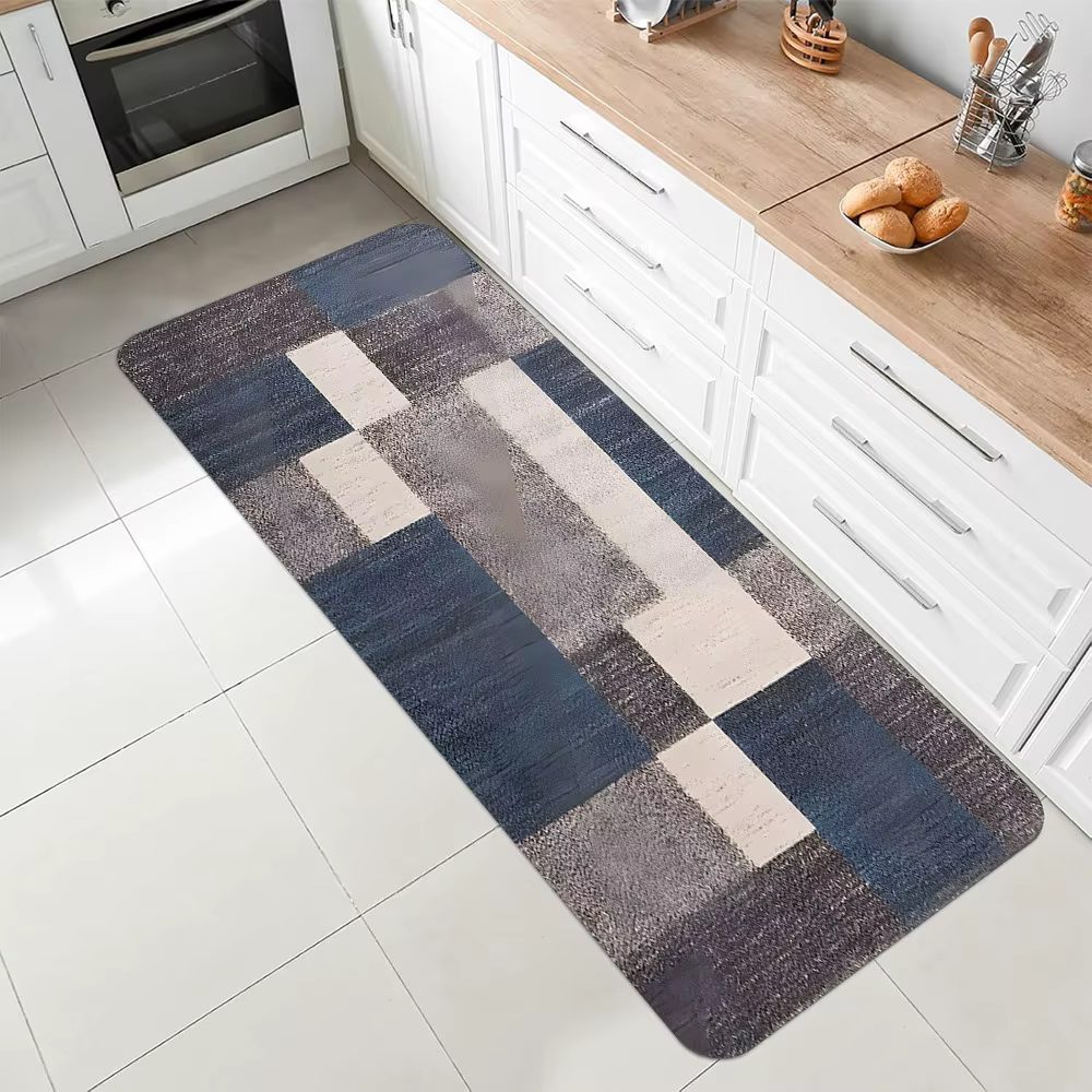 Tapis à motif carré à rayures dégradées