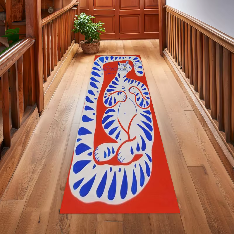 Tapis long à imprimé tigre