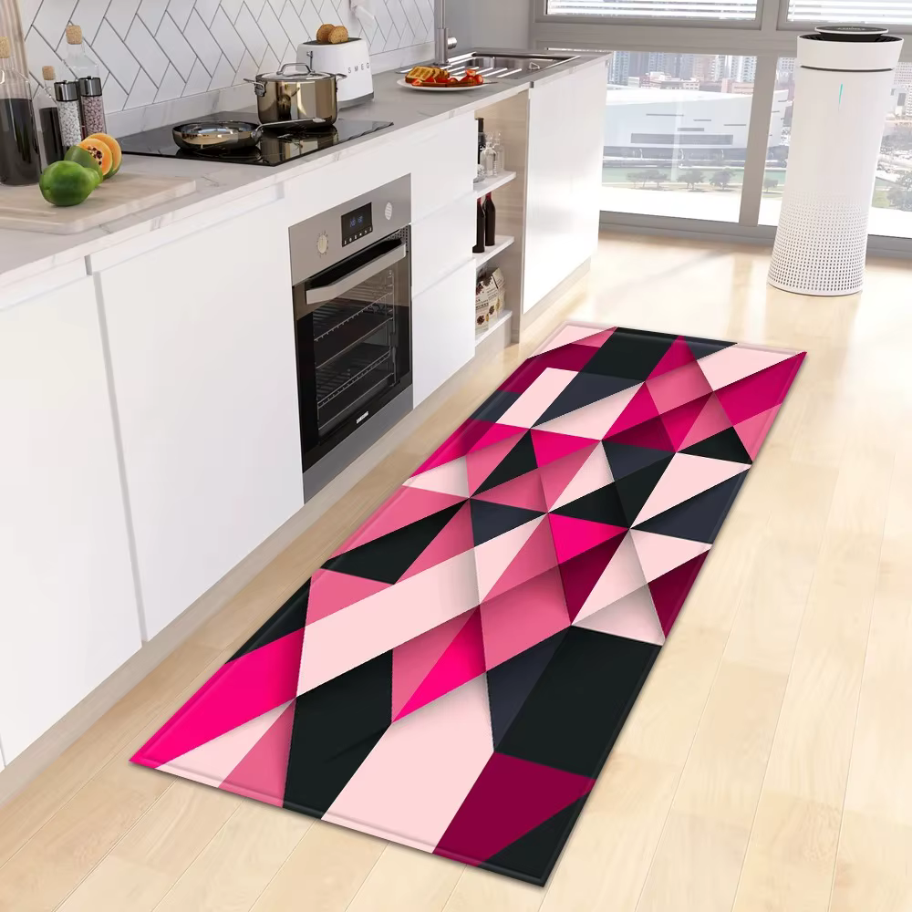 Tapis de sol à imprimé géométrique coloré