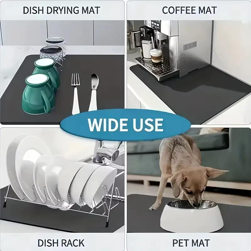 Tapis de vidange de cuisine à motif de ligne géométrique Beige clair