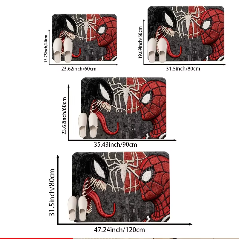 1pc Tapis MARVEL Spider-Man Venom adapté à une utilisation intérieure/extérieure