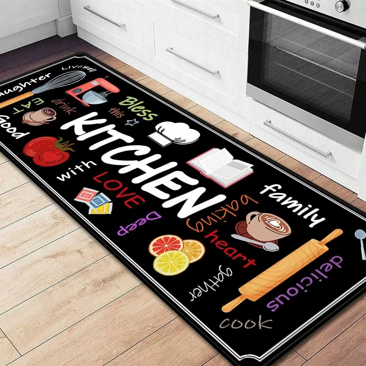 VIKAMA Tapis de sol imprimés de cuisine