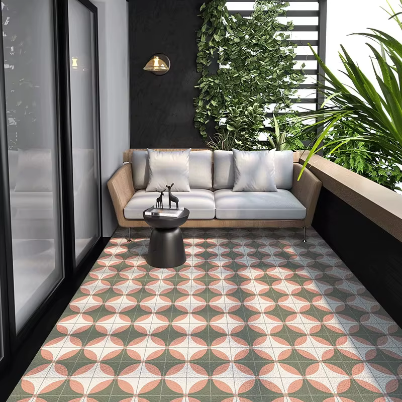 Tapis de balcon extérieur de grande surface en cuir PVC