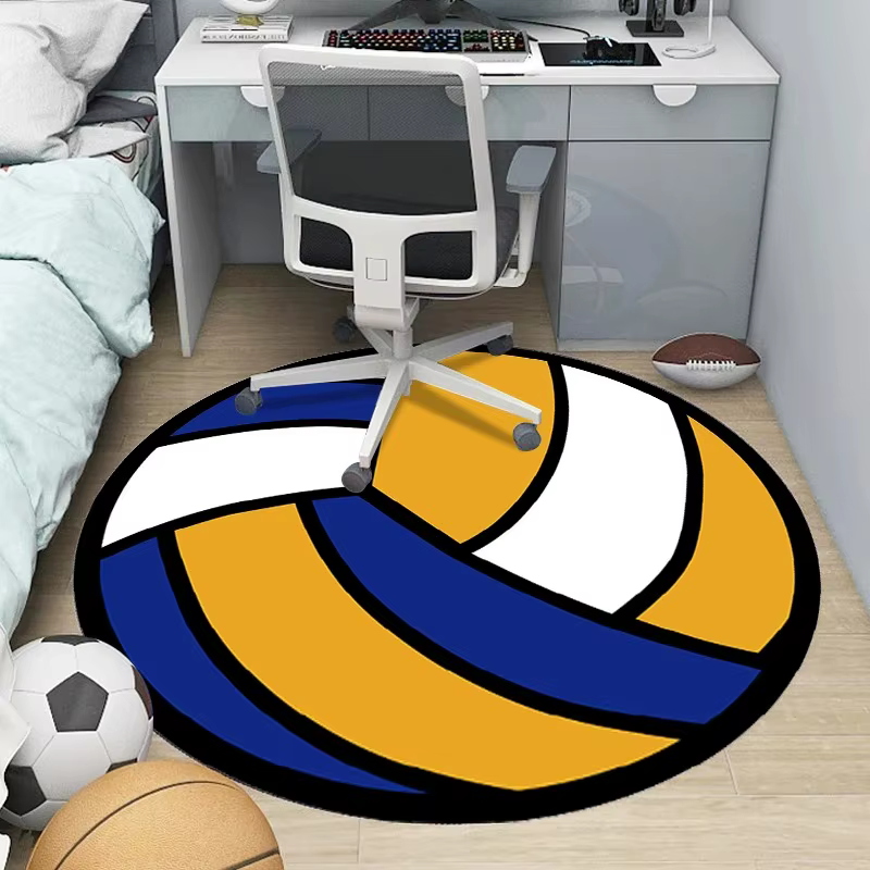 Tapis de sol à motif de ballon de sport, de Football, de basket-ball, "ALL STARS", circulaire, pour décoration de la maison, chambre à coucher, salle d'étude