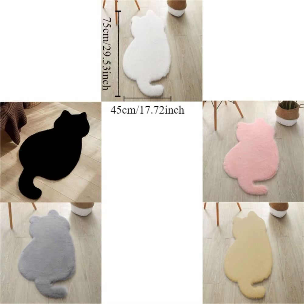 Tapis de chevet en fausse fourrure de lapin